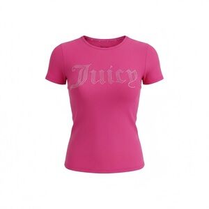 Juicy Couture Hot Pink Tee with Rhinestone Logo